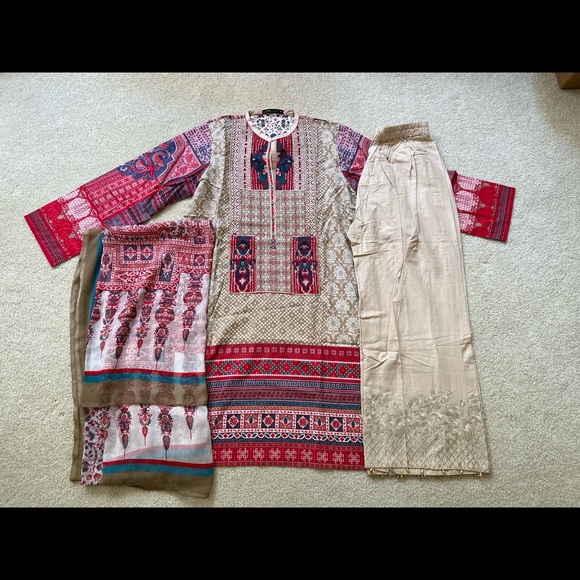 Limelight pret Pakistani shalwar kameez Eid party dress size Med beautiful lawn - Picture 2 of 8